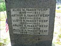 VanAntwerp, Alice M., Arthur H., Lloyd N